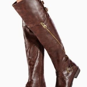 LUXE Caitlin Brown Over the Knee High Boots